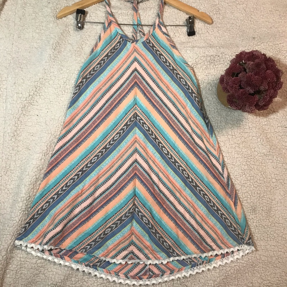 Striped multicolor mini dress